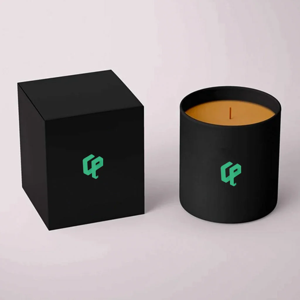 black pillar candle box