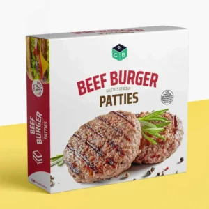 box of burger patties