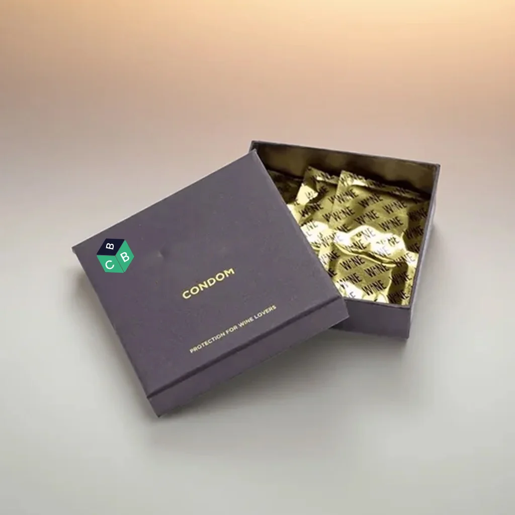 custom condom packaging box