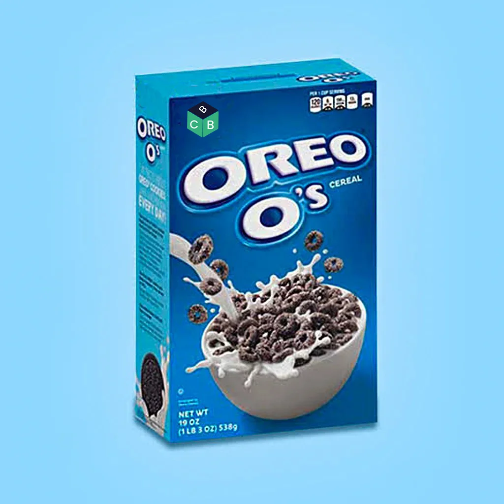 custom cereal in blue box