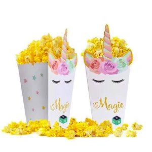 popcorn box with unicorn