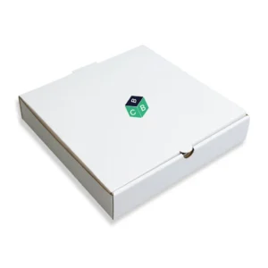 white corrugated pizza box​